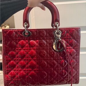 Dior Red Patent Leather Satchel